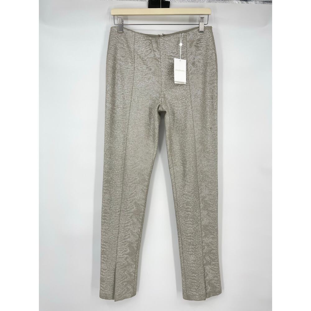 Zimmermann | NWT Coaster Metallic Split Pants in Champagne Silver Size 1 / US 6 - Picture 3 of 14